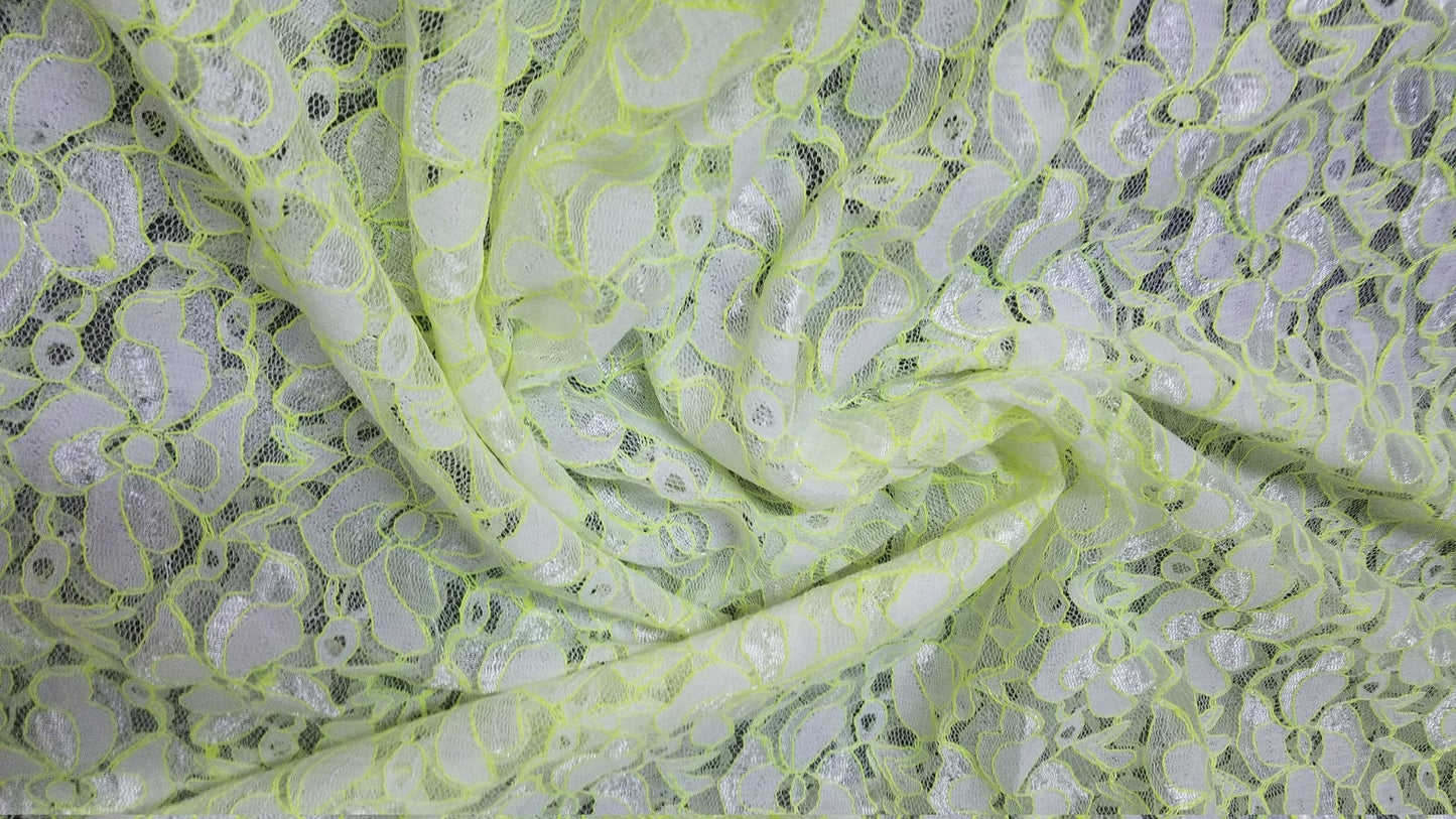 Flower Lace Embroidery, two tone Fabric Polyester 58-60", Sold by Yards