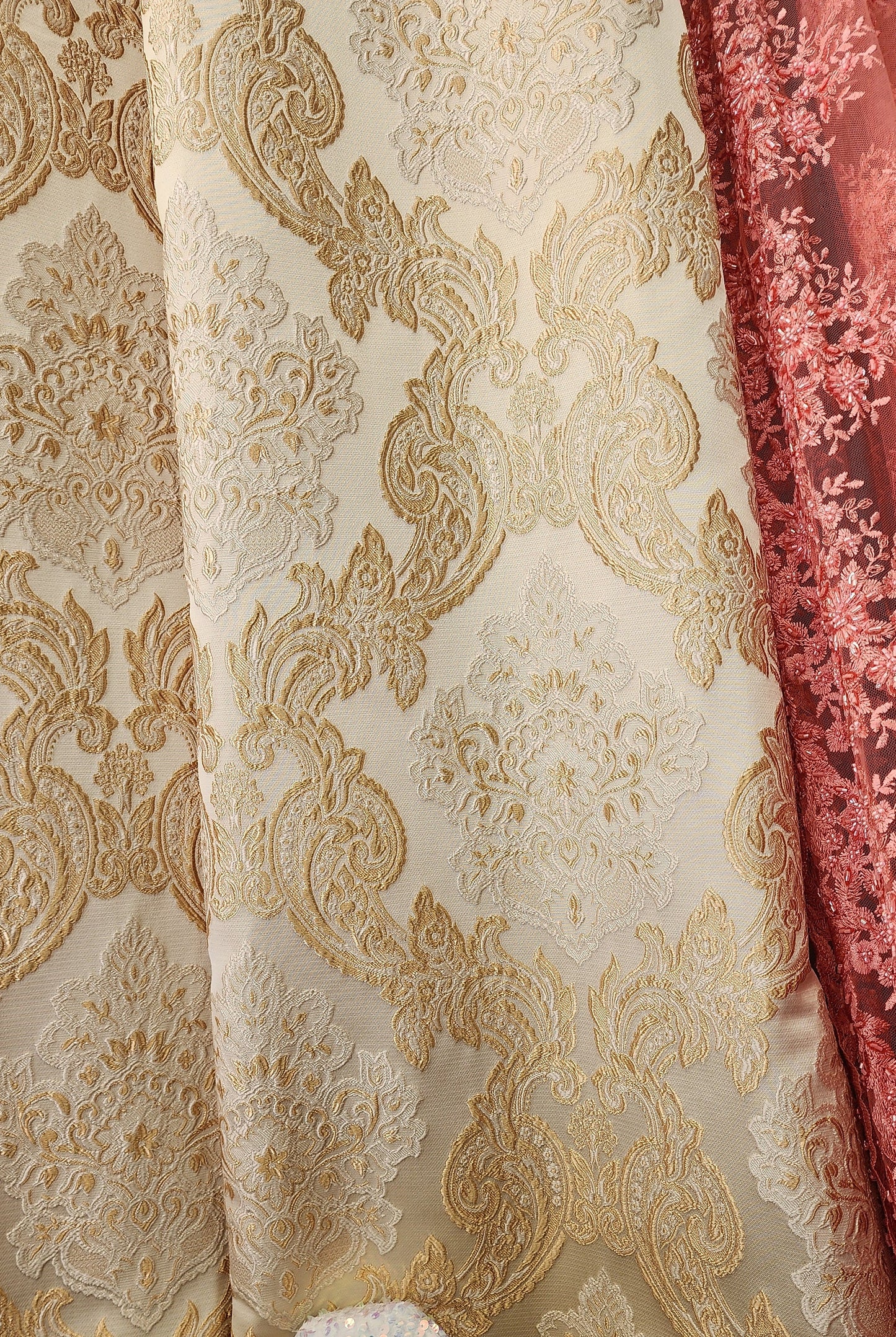 Damask Classic Jacquard Brocade, Fabric 58" Wide, Sold by Yard