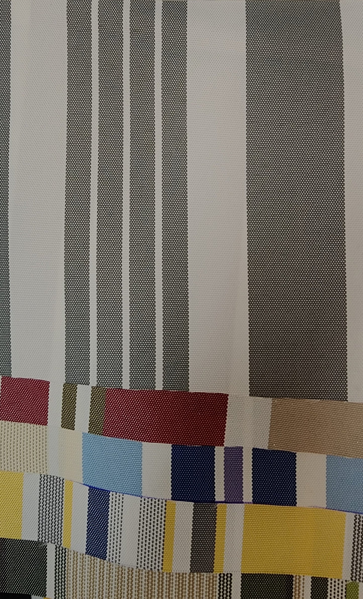 Waterproof Outdoor Canvas Patio Fabric, Multi Striped , Color: Charcoal, off white, 58 " wide, sold by yard