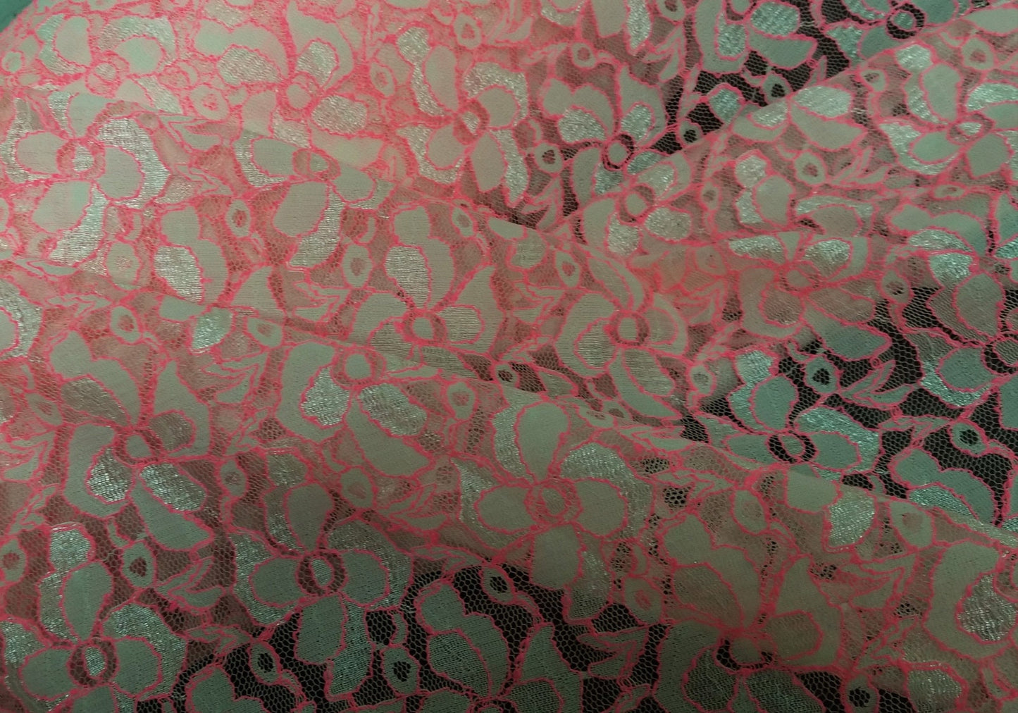 Flower Lace Embroidery, two tone Fabric Polyester 58-60", Sold by Yards