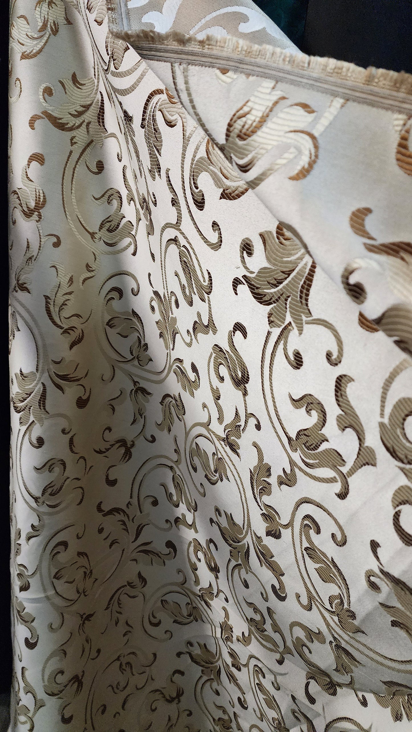 Damask Jacquard Brocade, victorya Classic Fabric 58" Wide, Color Dawn, Sold by Yard