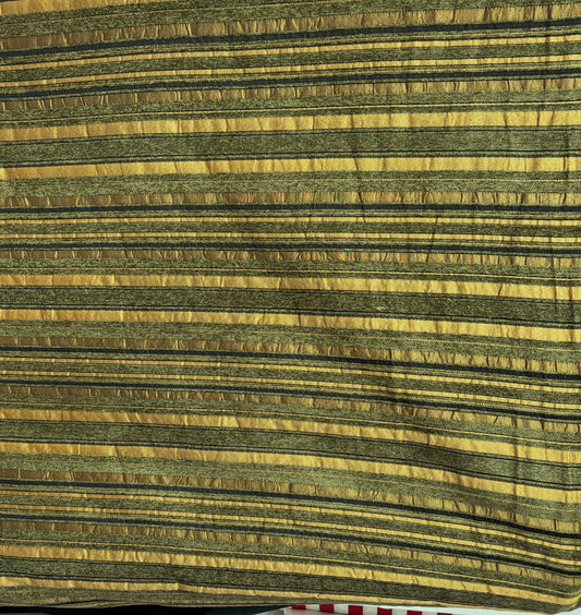Chenille Tapestry , Upholstery Vintage, Fabric, Striped Pattern, green /gold 54" Wide Sold by Yard