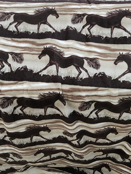 Ad Fabric,  Horse print,  Polar Fleece Fabric Prints Antipill Winter Fabric Wild Horses  Fleece Fabric / 60" Wide/Sold by The Yard