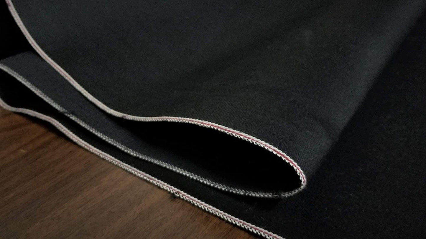 ad fabric Black Cotton dinem Japanese Selvedge Fabric by The Yard Width: 30 inches