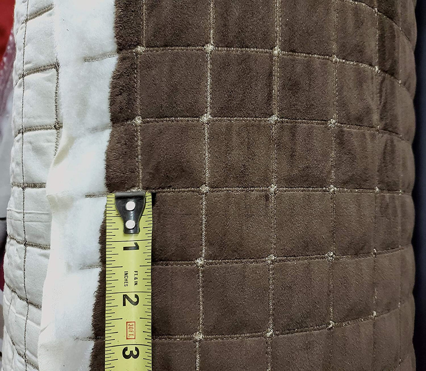 ad fabric Quilted upholstery  Velvet Brown Fabric Sold Yard, 56" Wide