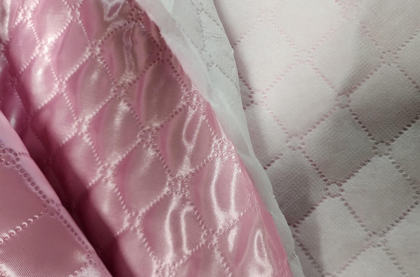 Polyester Quilted Padded Lining Fabric pink, 60" wide, sold by yard