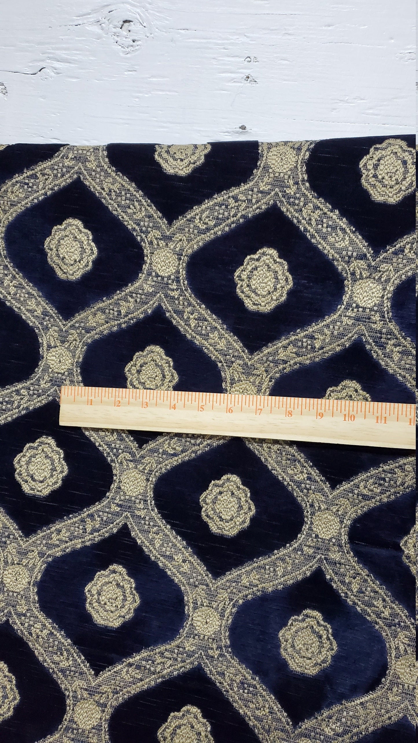 Kravet Couture Chenille Medallion  Fabric, Night blue color, 54" wide, sold by yard