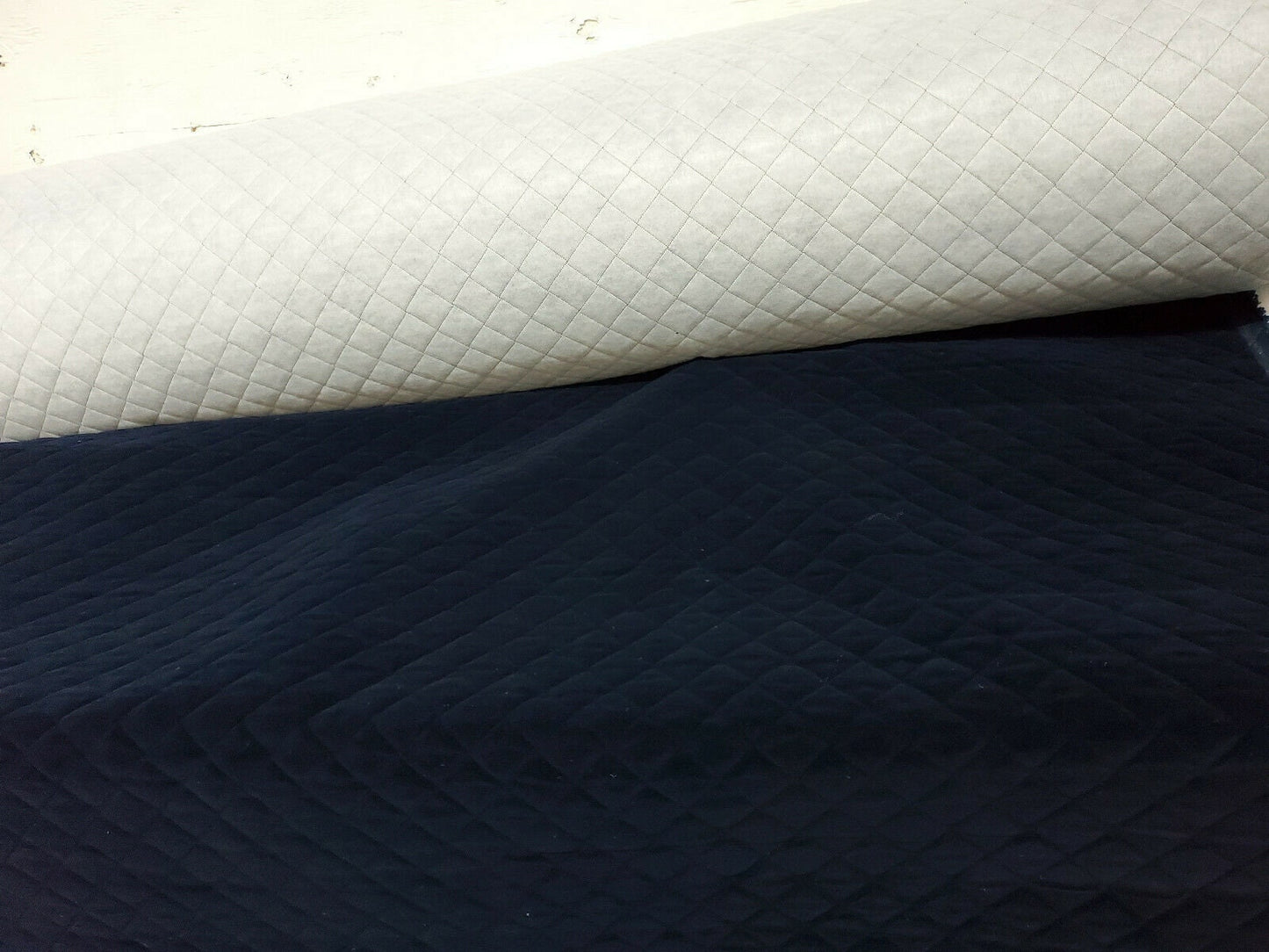 Quilted Navy Velvet Fabric,Upholstery Fabric , PINDLER ‘Tesoro’ TES009, 54" wide.