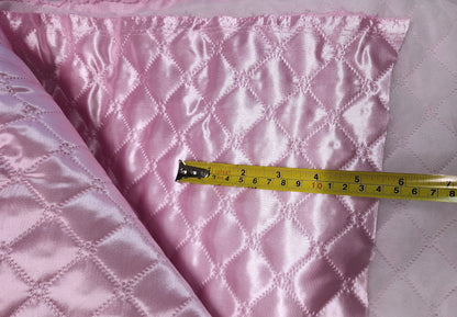 Polyester Quilted Padded Lining Fabric pink, 60" wide, sold by yard