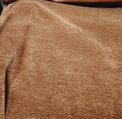 Designer Pecan gold, Textured Chenille Upholstery Fabric, 54" wide, sold by yard, in continuous yards
