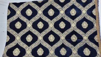 Kravet Couture Chenille Medallion  Fabric, Night blue color, 54" wide, sold by yard