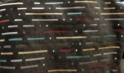VELVET Brown fabric -painted striped  multicolor , upholstery fabric,  - 54" width - sold by yard