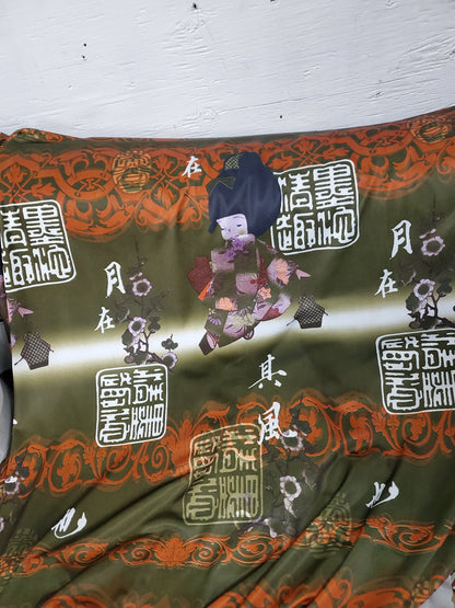 Japanese design print on poly spandex 4-way stretch 58/60” Sold by the YD Sold by Yard