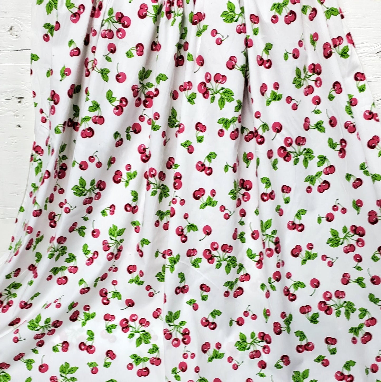 cotton fabric, Cherris print, yummy  cherries ,on white  fabric, 100% cotton  fabric, color multicolor, 58" wide, sold by yard