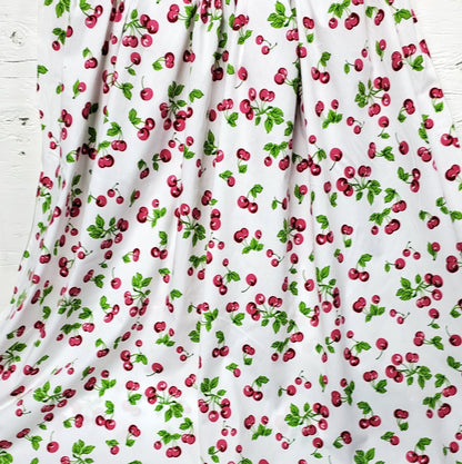 cotton fabric, Cherris print, yummy  cherries ,on white  fabric, 100% cotton  fabric, color multicolor, 58" wide, sold by yard