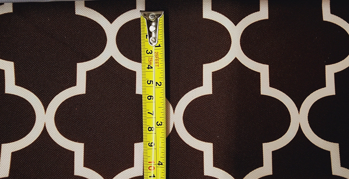 Outdoor Waterproof Upholstery Moroccan White on Black Canvas fabric 60" Wide