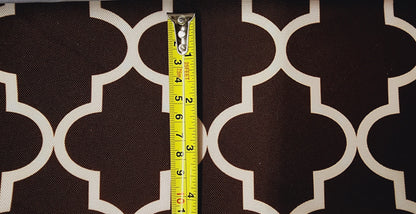 Outdoor Waterproof Upholstery Moroccan White on Black Canvas fabric 60" Wide