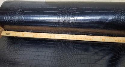 Faux Crocodile Skin Cobalt Upholstery Vinyl - By the Yard