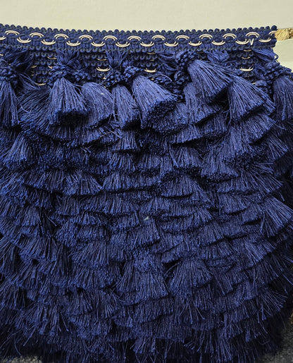 Blue 3.75" Tassel Fringe Trim By The Yard  Trimming Handwork DIY Craft Sewing Accessory Lace for Decoration