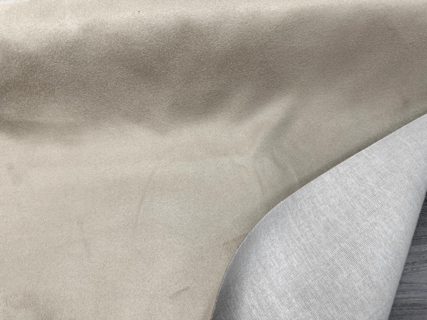 AD Fabric, Suede Microsuede Upholstery, OYSTER  Color, Microsuede Fabric w/Backing - by The Yard - 58" Sold by The Yard