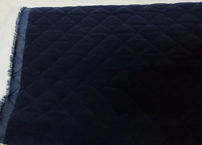 Quilted Navy Velvet Fabric,Upholstery Fabric , PINDLER ‘Tesoro’ TES009, 54" wide.