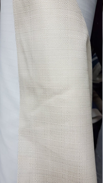 Blackout Roc-lon Texture Drapery Lining 54" wide, color Beige/White 100 percent Blackout Drapery Fabric,