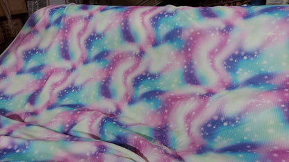 ad Liverpool Fabric 58 inches wide -mini stars Plush Unicorn colors sold by yard