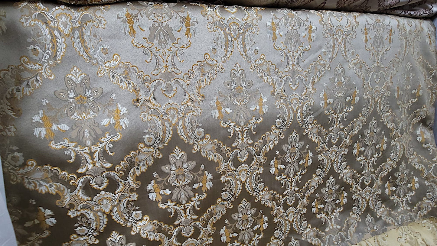 Damask Jacquard Brocade, victorya Classic Fabric 110" Wide, Color Sage, Sold by Yard