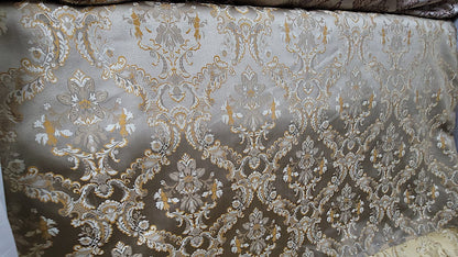 Damask Jacquard Brocade, victorya Classic Fabric 110" Wide, Color Sage, Sold by Yard