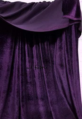 Velvet Eggplant Polyester Stretch Velvet Fabric by The Yard for Tops, Dresses