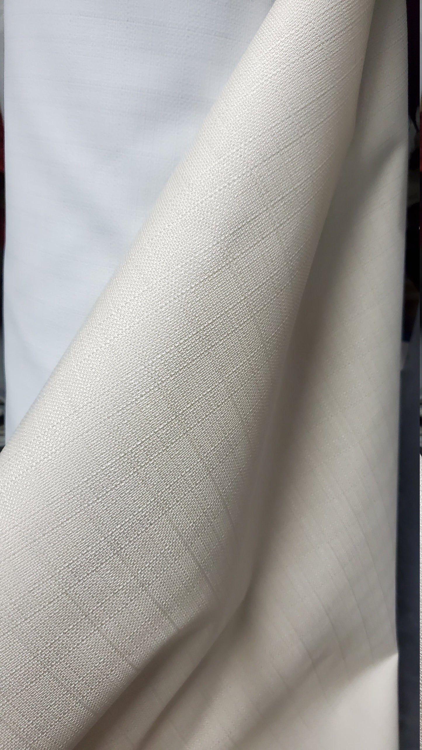 Blackout Roc-lon Texture Drapery Lining 54" wide, color Beige/White 100 percent Blackout Drapery Fabric,