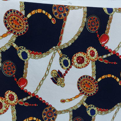 ad Ornaments Inspired design New Liverpool fabric Chains & Medallions High Fashion Inspired Design Print Fabric sold By The Yard