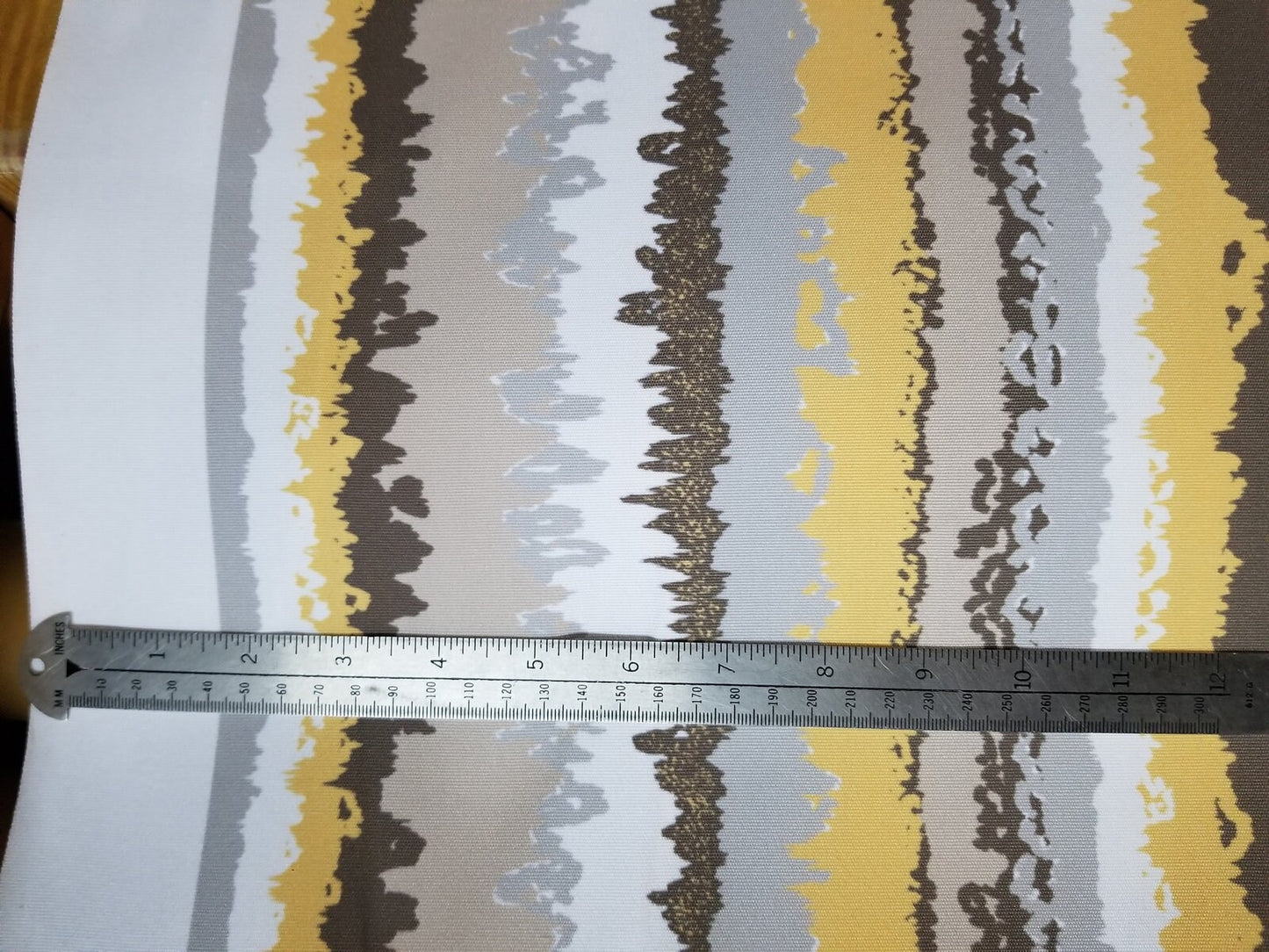 Waterproof Outdoor Canvas Patio Fabric, Multi Striped Brown,Gray/Yellow fabric, water repellent sold by yard, 58" wide