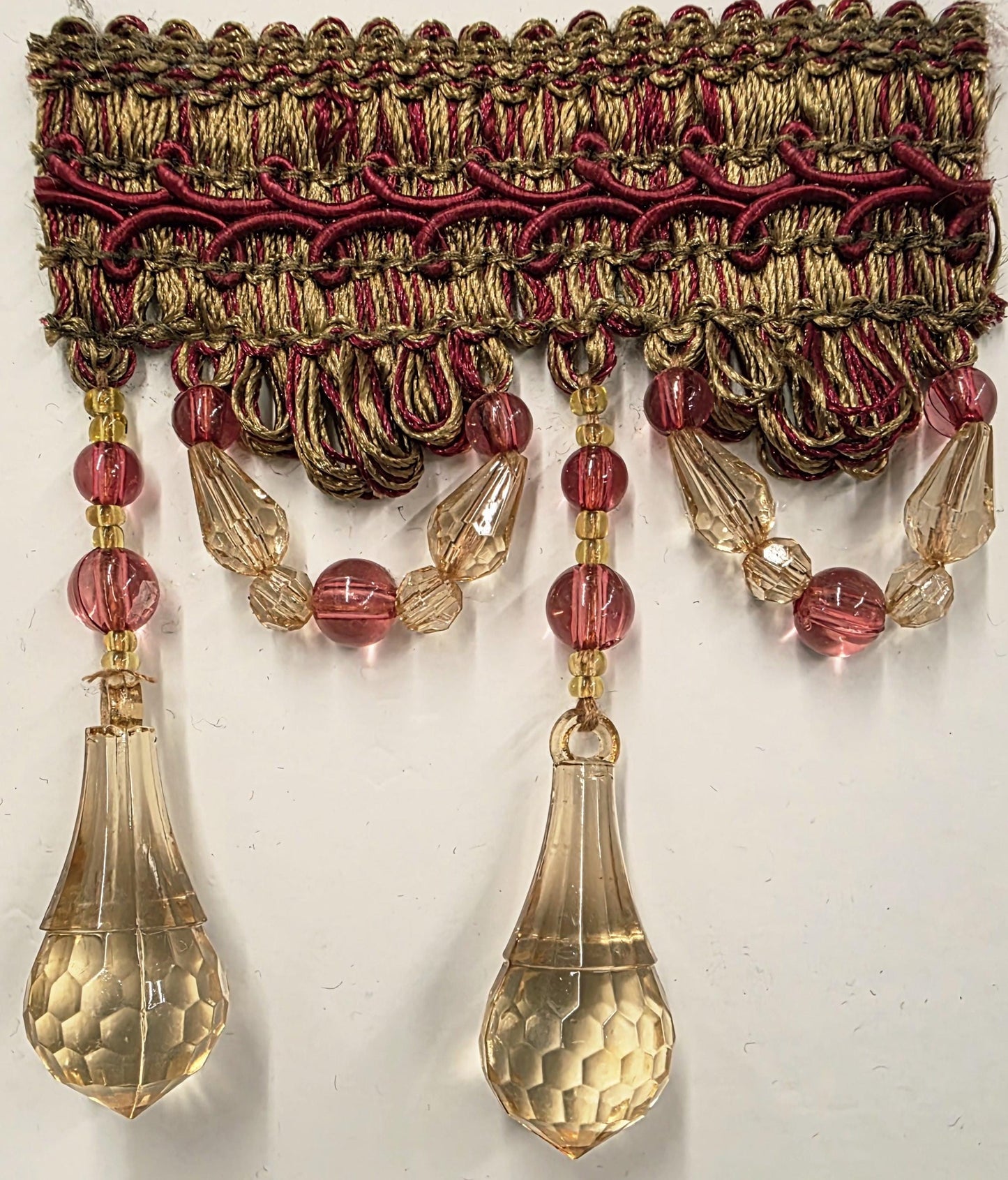 Beaded Trim Fringe 4'' L, W/Gimp Top Sold by The Yard - aqua blue Brand: ad fabric