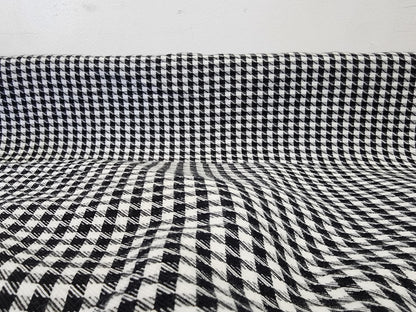 black\white Houndstooth fabric 58 inches wide poly rayon sold by yard