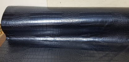 Faux Crocodile Skin Cobalt Upholstery Vinyl - By the Yard