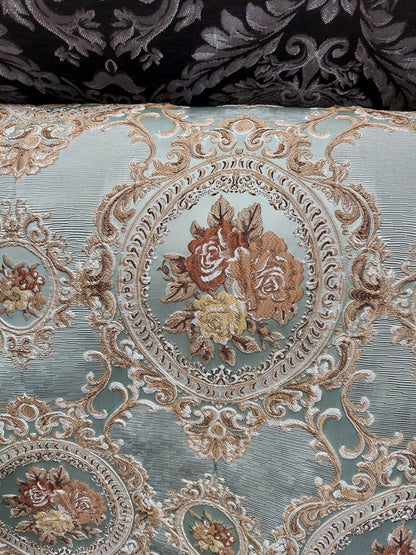 Vintage Medallion Chenille Tapestry Upholstery Fabric high quality tapestry sold by yard 58 inches wide