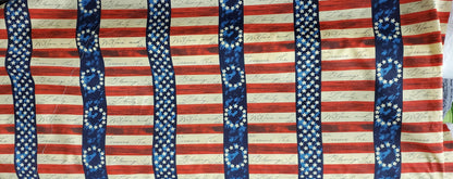 American Flag stripe colors print, 100% cotton Fabric. 54" wide, sold by yard
