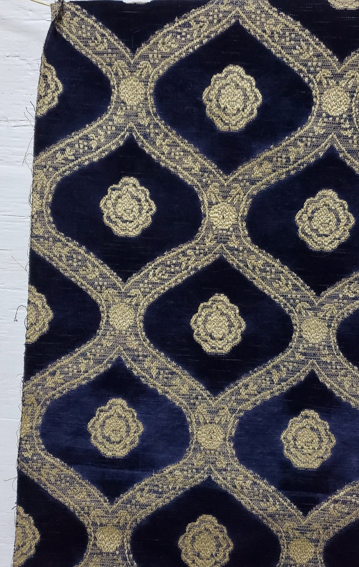 Kravet Couture Chenille Medallion  Fabric, Night blue color, 54" wide, sold by yard