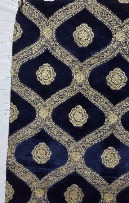 Kravet Couture Chenille Medallion  Fabric, Night blue color, 54" wide, sold by yard