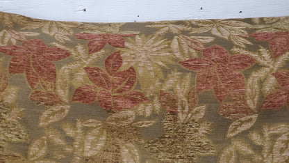 Chenille BAROQUE UPHOLSTERY Fabric Jacquard Floral, 58" wide ,color Sage green/Brick, sold by yard in continuous yards