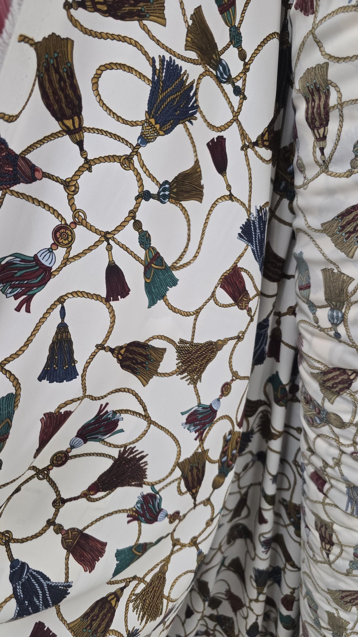 Wool Peach Fabric Baroque Inspired 58" Ornaments  sold By The Yard, 58" wide, sold by yard in continuous yards