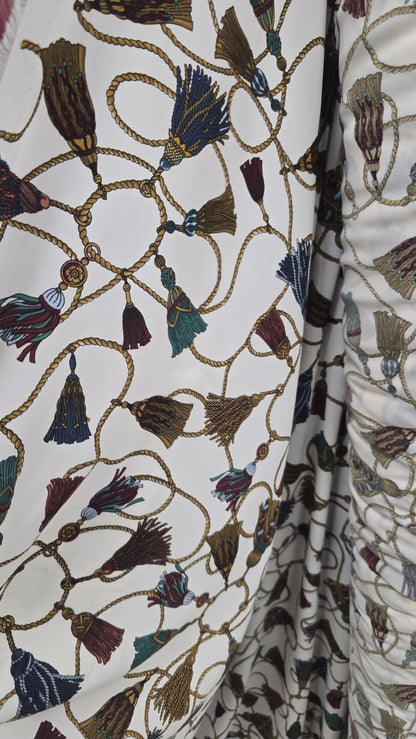 Wool Peach Fabric Baroque Inspired 58" Ornaments  sold By The Yard, 58" wide, sold by yard in continuous yards