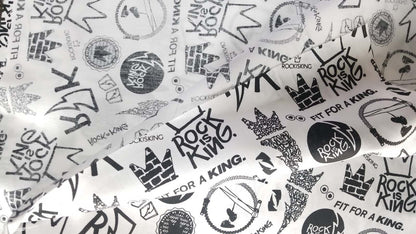 100% cotton fabric, 54" wide, Crown desing sold by yard Rock is King