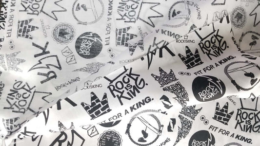 100% cotton fabric, 54" wide, Crown desing sold by yard Rock is King