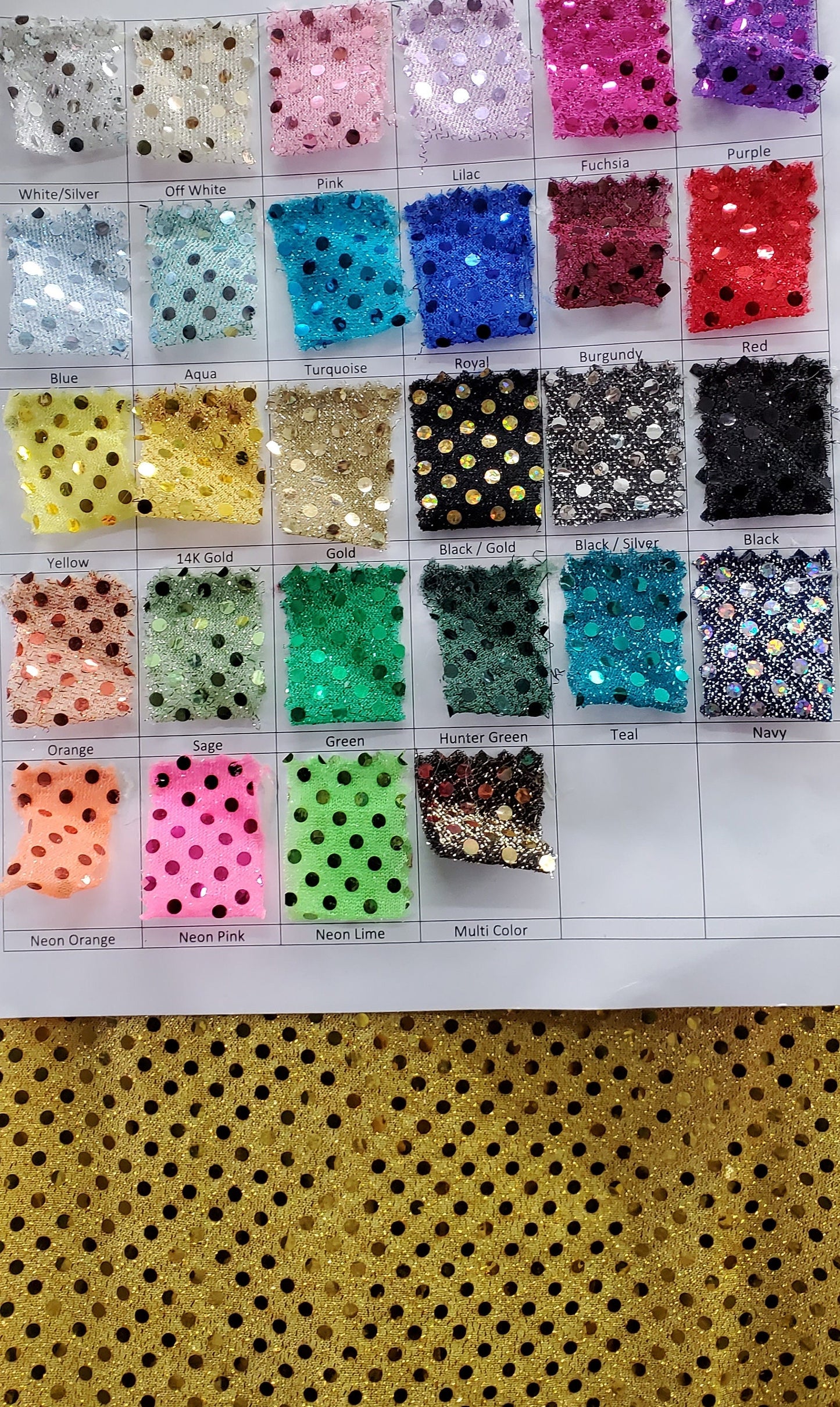 Wide Faux Sequin Light weight Knit Fabric Shiny Dot Confetti for Sewing Costumes Apparel Crafts Sold by The Yard