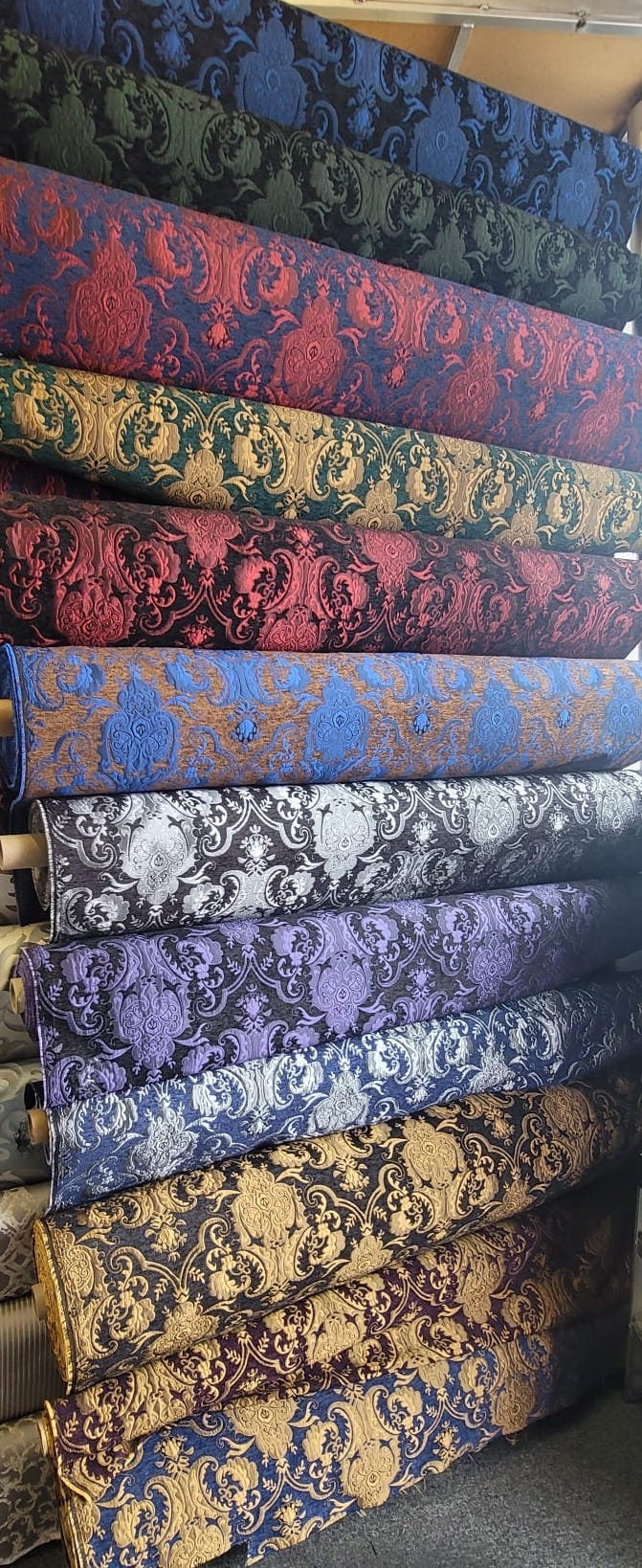 Chenille BAROQUE UPHOLSTERY Fabric Jacquard Damask, 58" wide , sold by yard in continuous yards