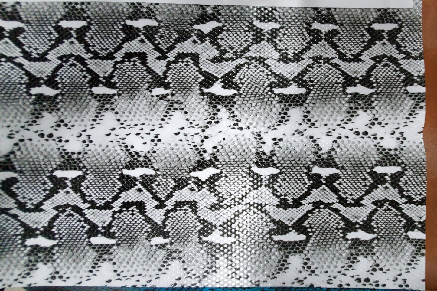 Vinyl King Cobra Snake White/Black Vinyl Animal Skin Fabric Sold By The Yard 54" wide