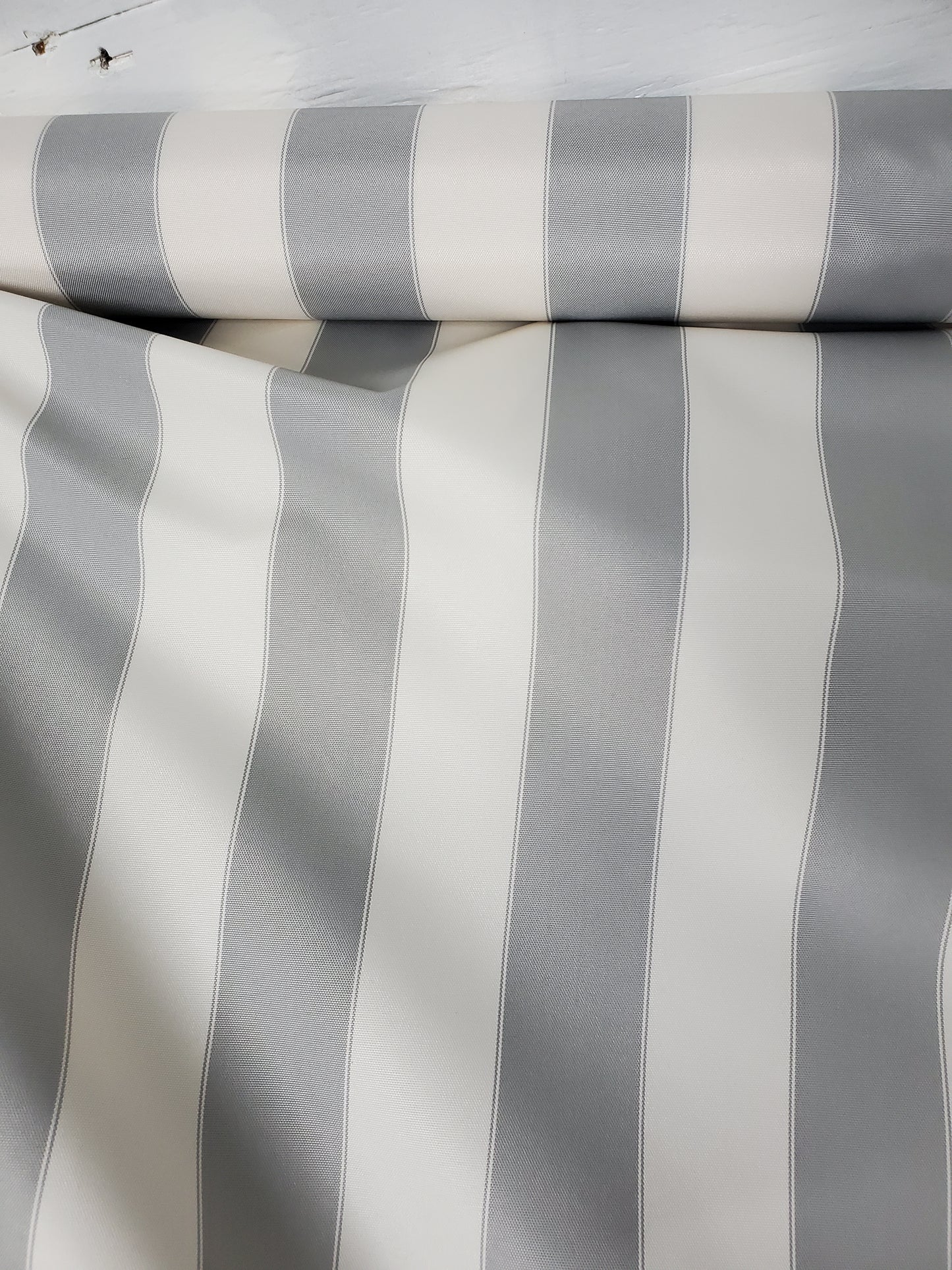 Canvas Waterproof  Indoor/Outdoor Fabric Waterproof striped Fabric 60" wide - Anti-UV - Sold by the Yard silver