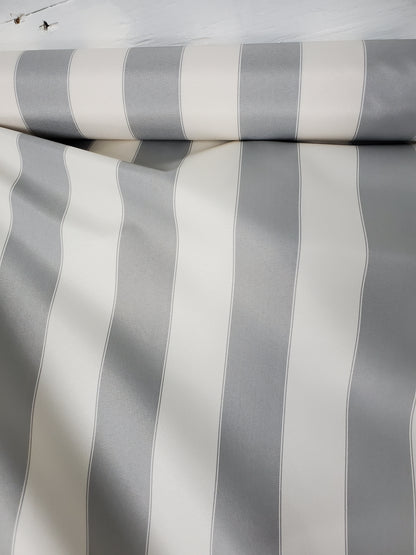 Canvas Waterproof  Indoor/Outdoor Fabric Waterproof striped Fabric 60" wide - Anti-UV - Sold by the Yard silver